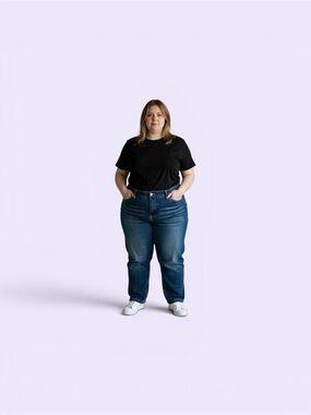 Ariya Women’s Curvy 24 short Dark Blue Boot Cut Jeans NWT